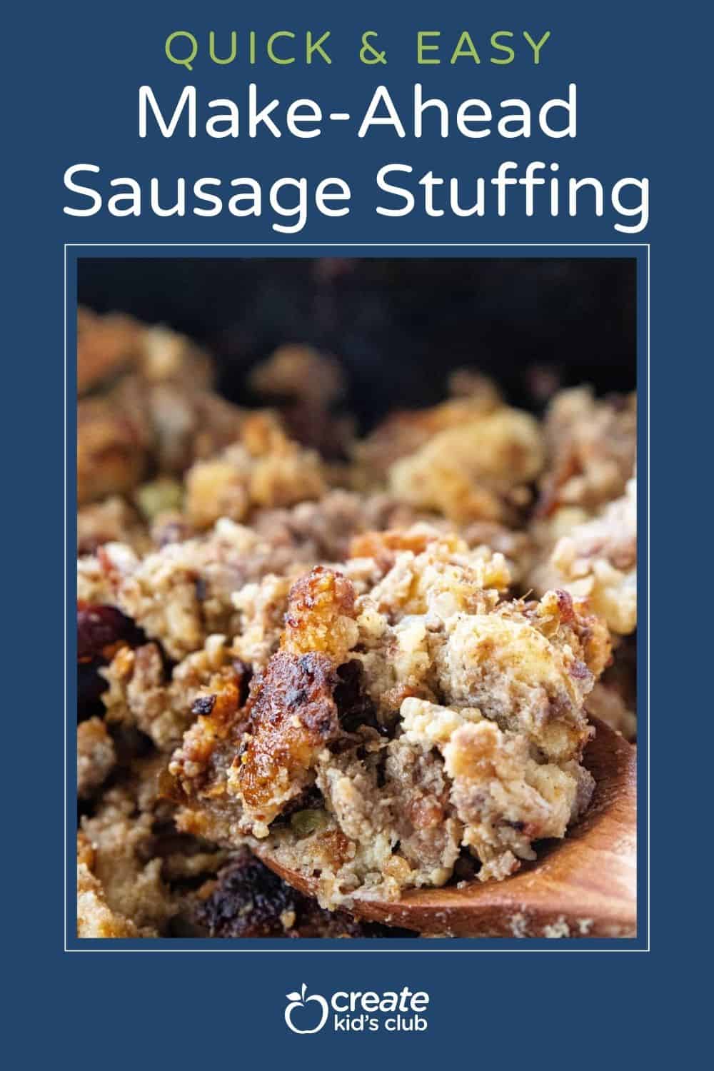 pin of make ahead stuffing