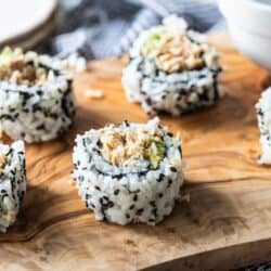 salmon sushi rolls