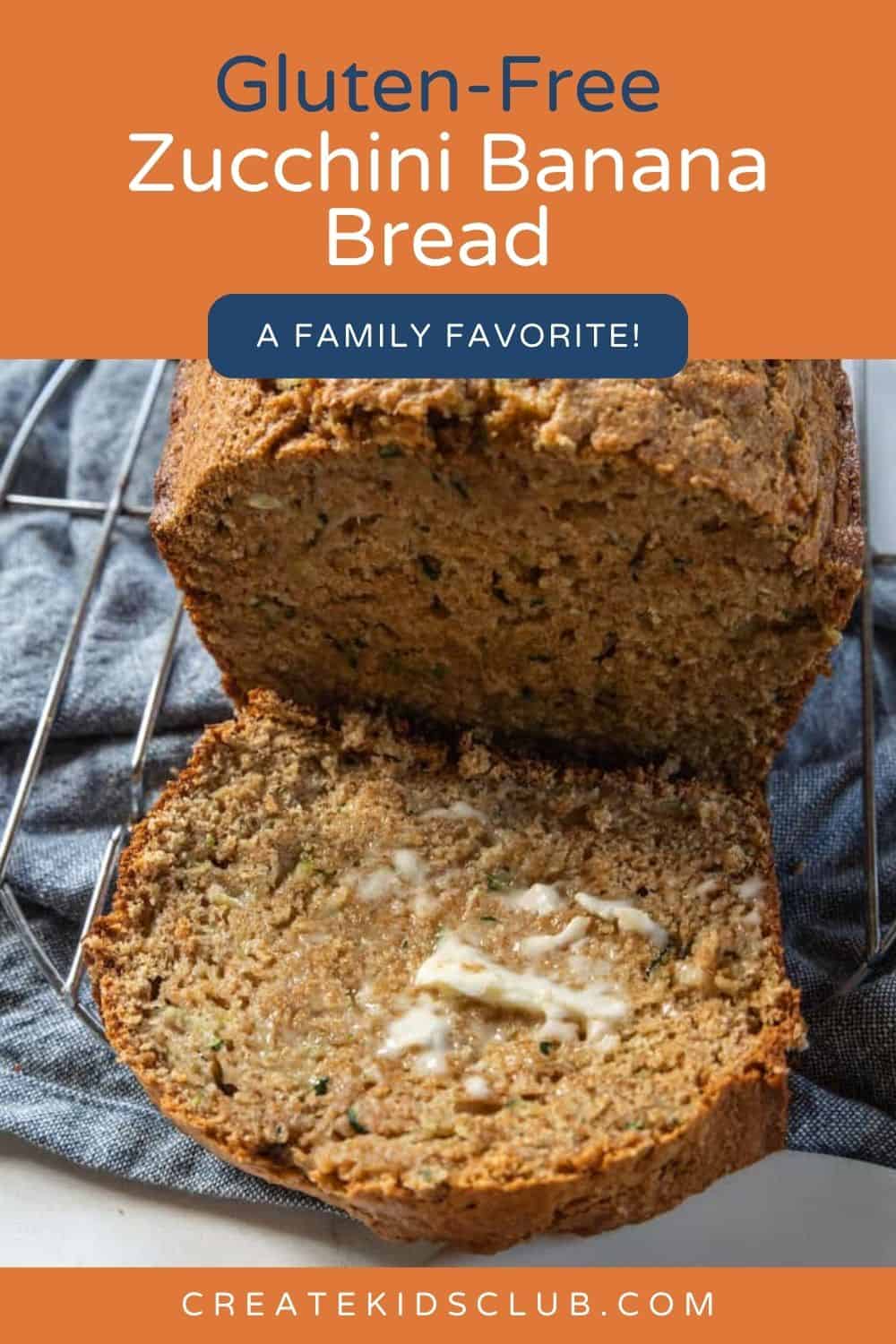 pin of zucchini banana bread