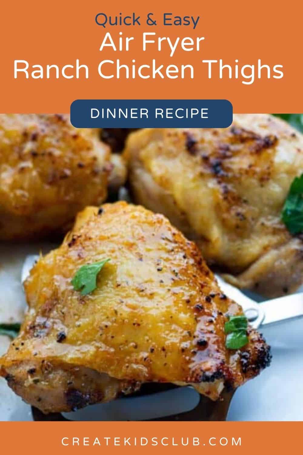 pin of air fryer ranch chicken thighs