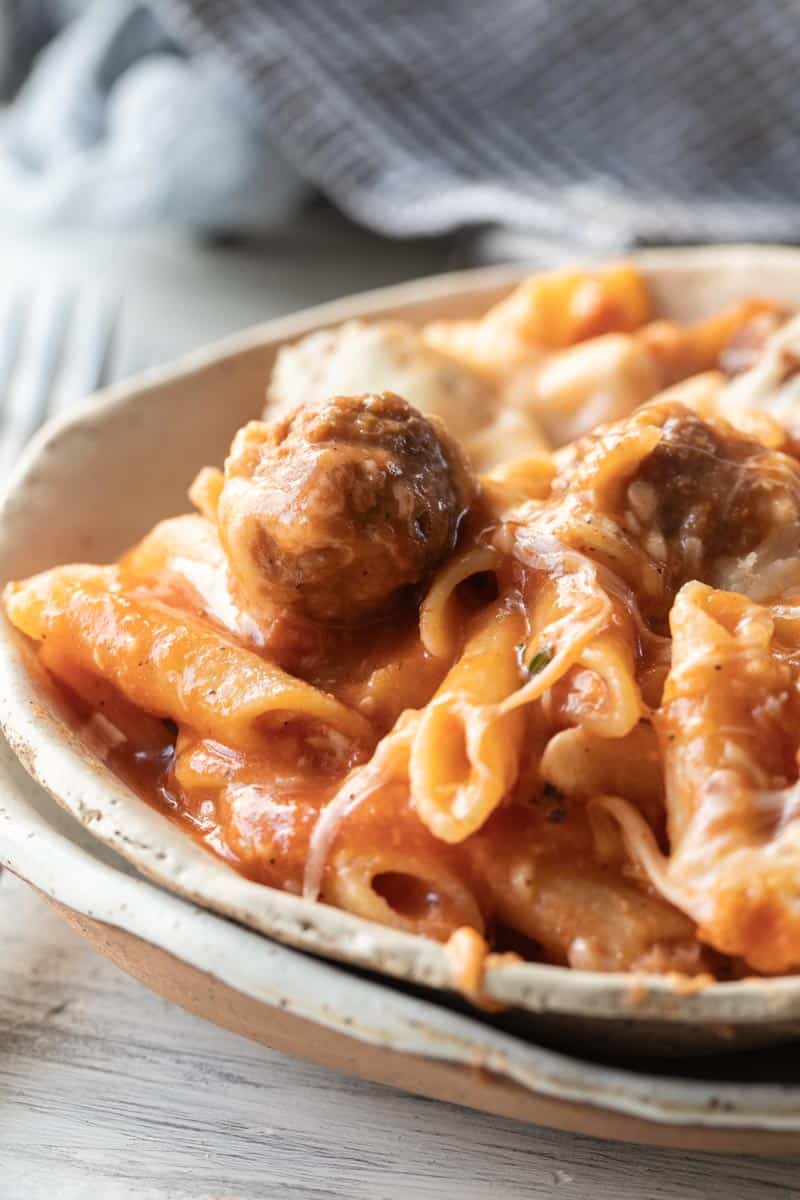 meatball casserole in a serving bowl