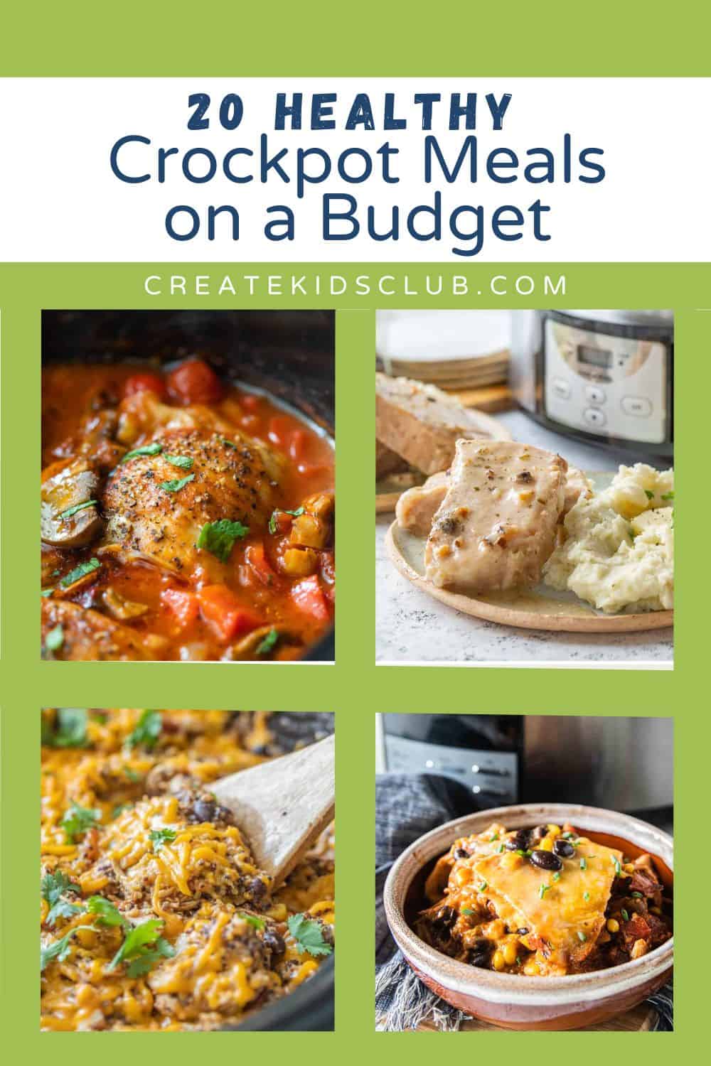 pin of crockpot meals on a budget