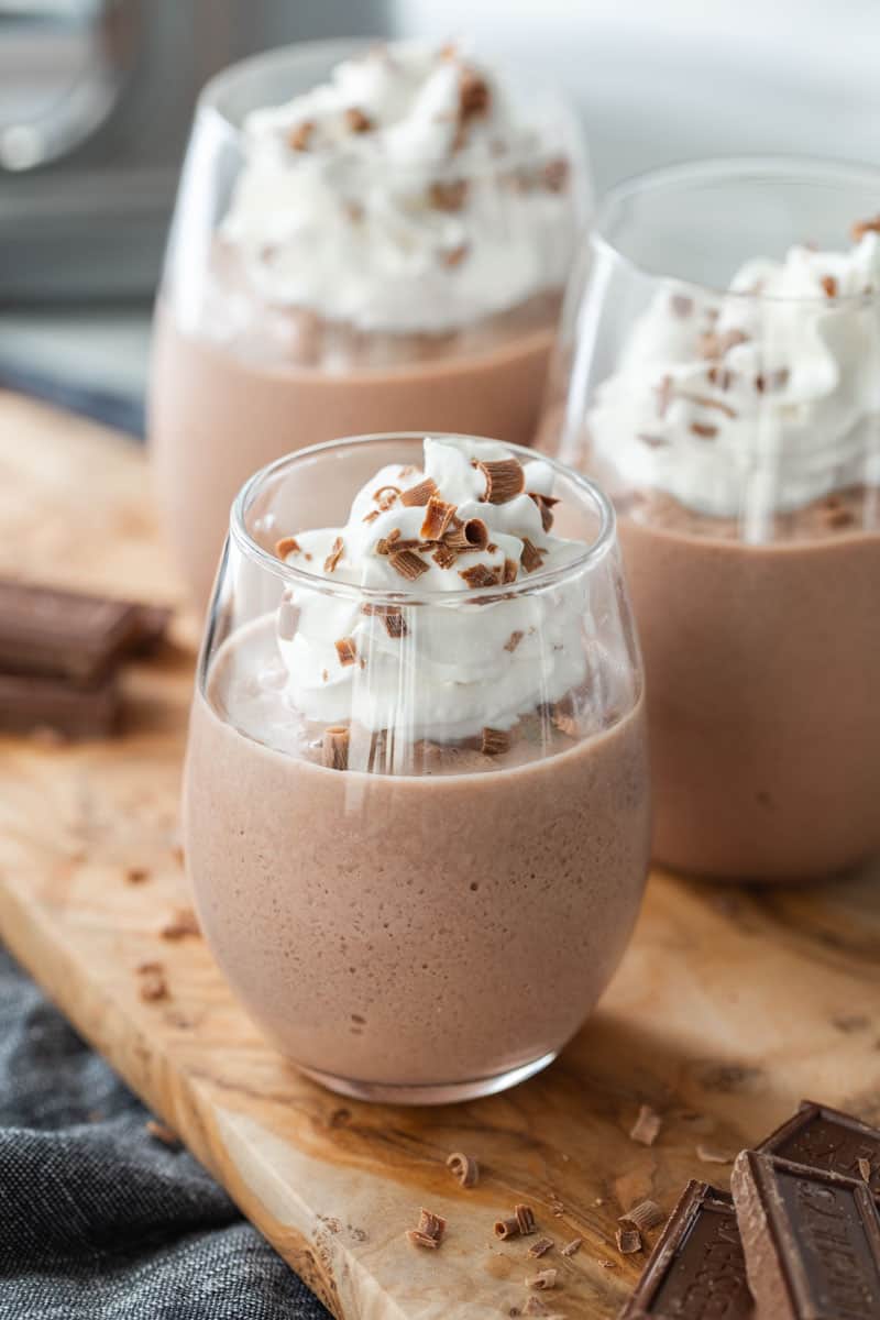 frozen hot chocolate in glasses