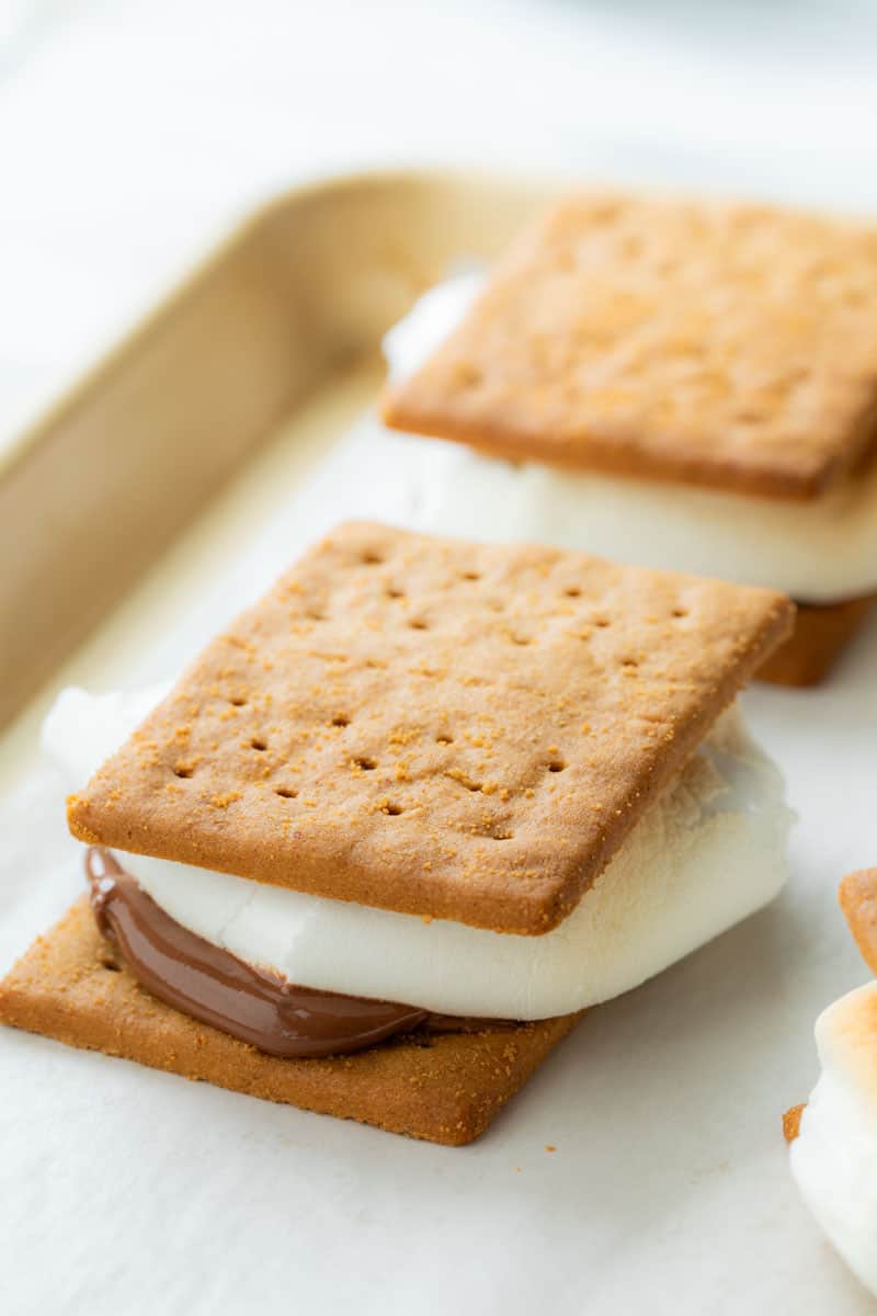 smores on a sheet pan