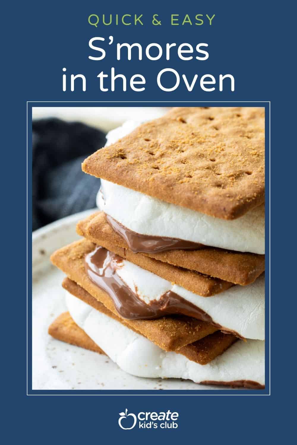 pin of smores in the oven