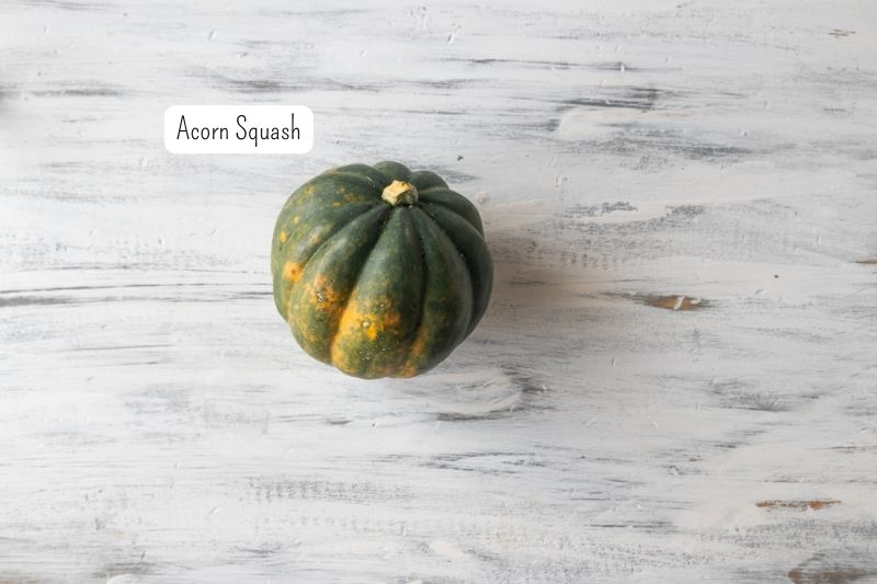 whole acorn squash on a countertop