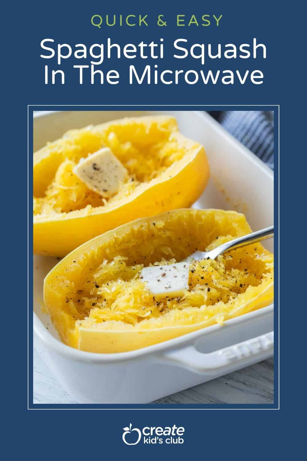 pin of spaghetti squash in microwave