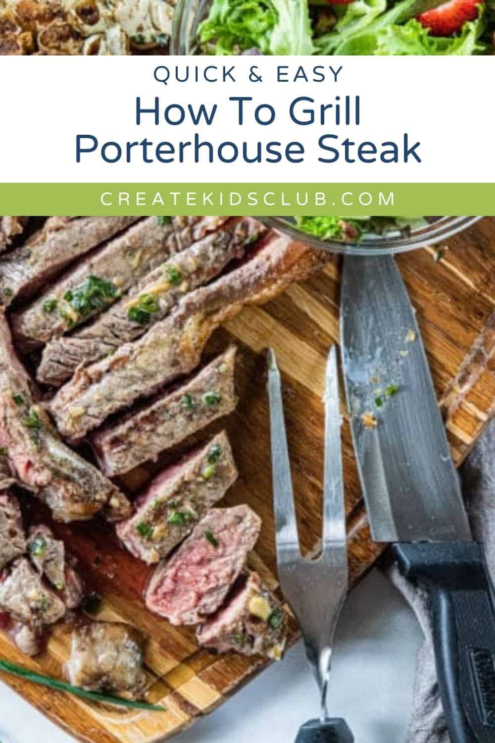 pin of a sliced porterhouse steak