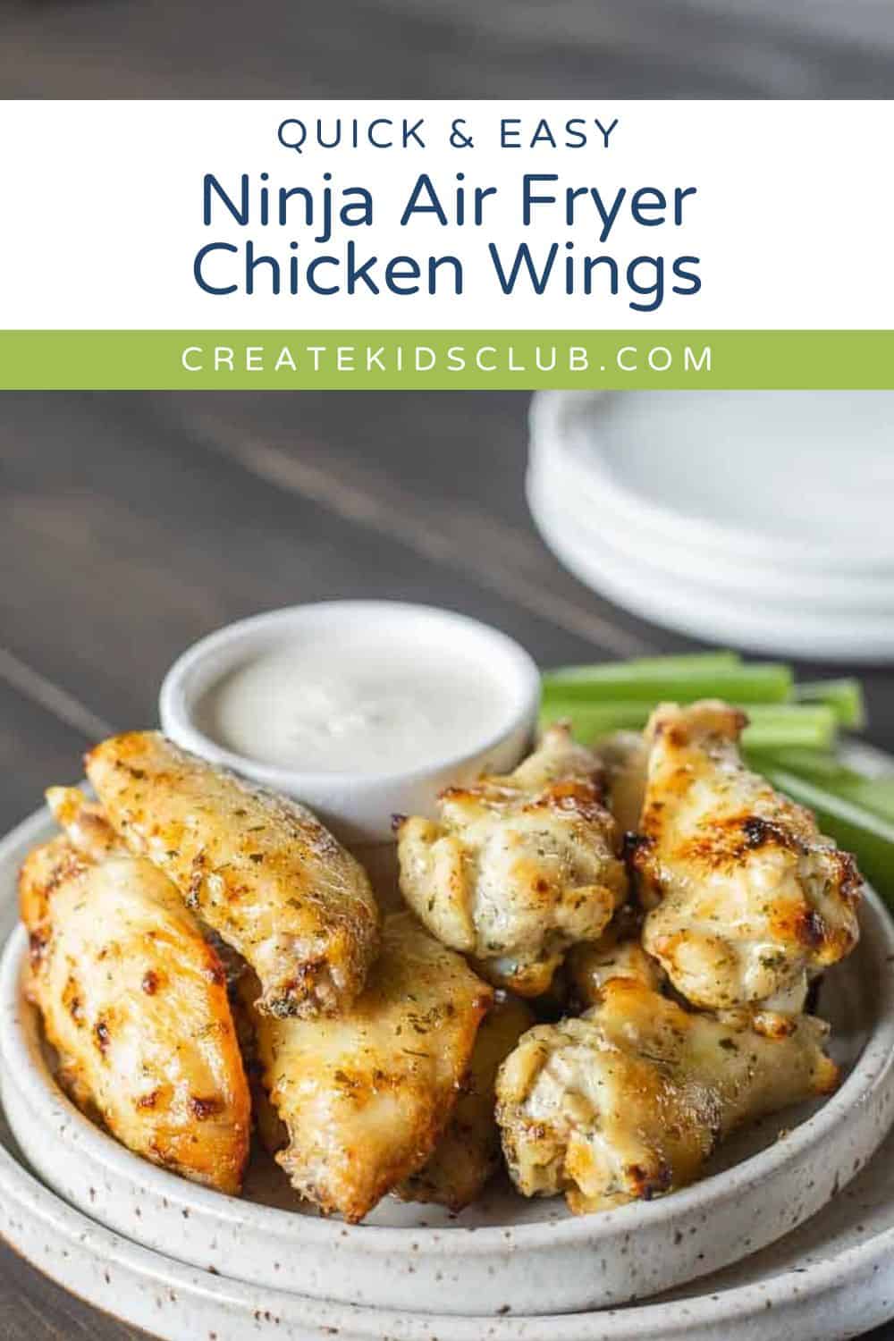 pin of Ninja Air Fryer Chicken Wings