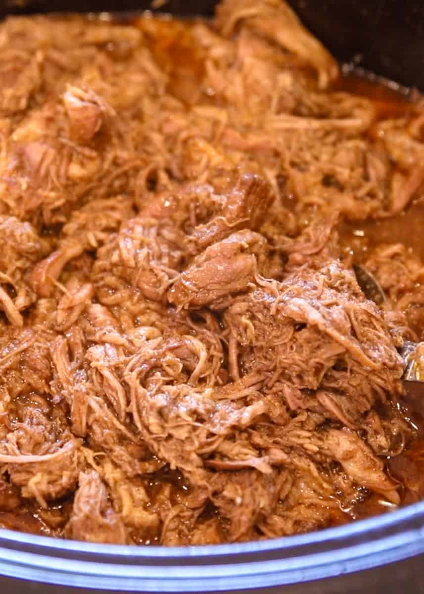 crockpot pulled pork after cooking