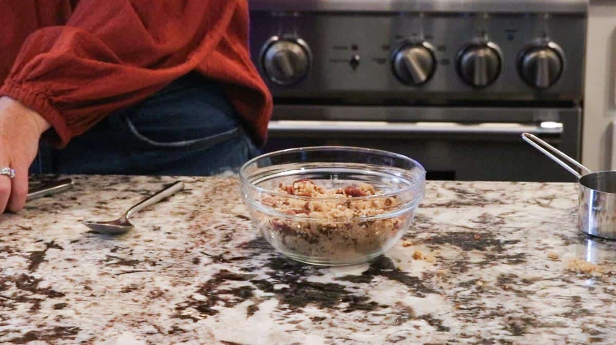 brown sugar and pecan mixture in a bowl