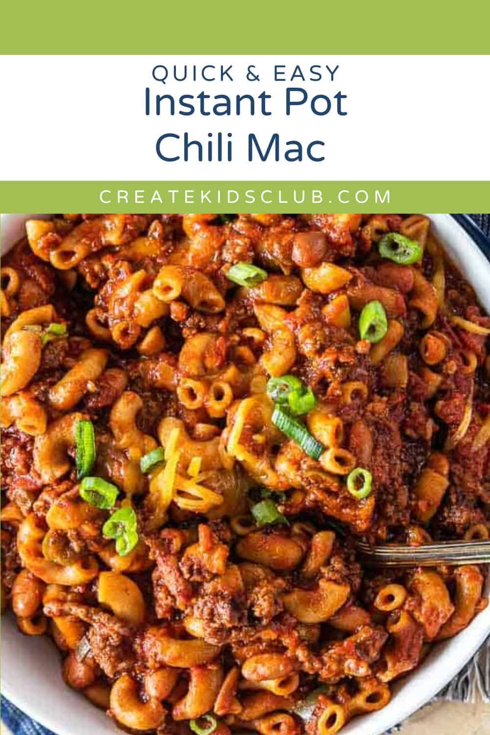 pin of instant pot chili mac