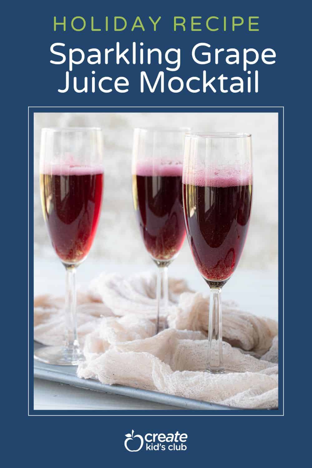 pin for Sparkling Grape Juice Mocktail