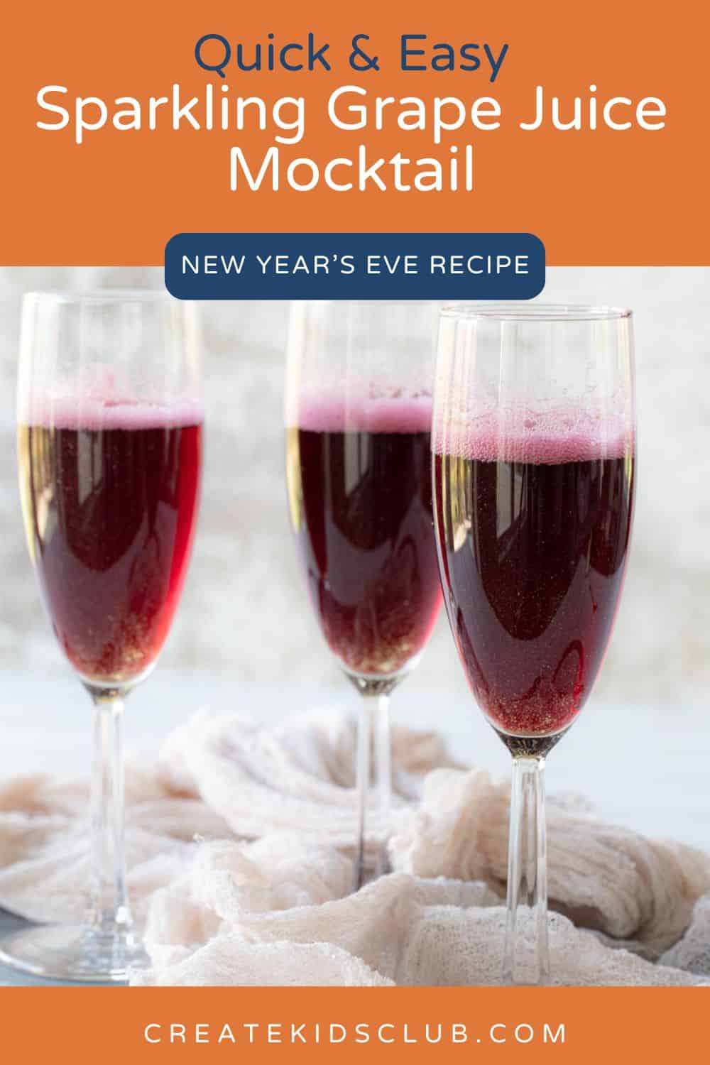 pin for Sparkling Grape Juice Mocktail