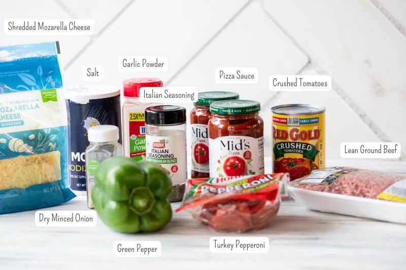 ingredients for crockpot pizza casserole