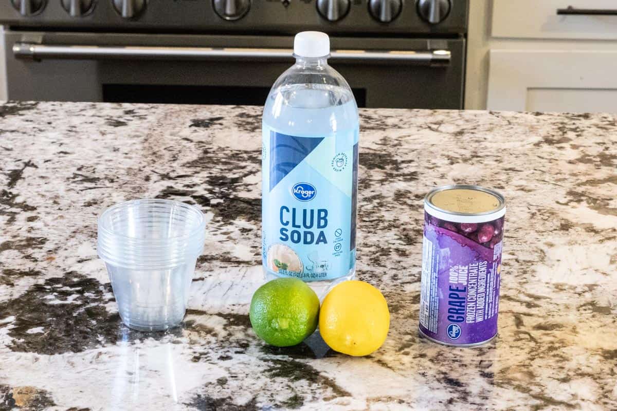 ingredients for sparkling fruit mocktails