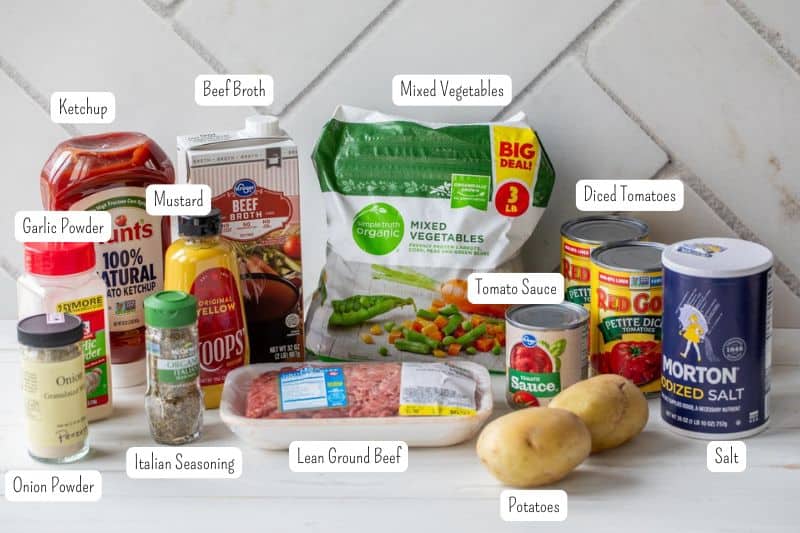ingredients for crockpot hamburger soup