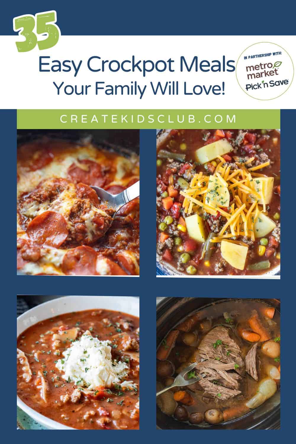 pin for easy crockpot meals
