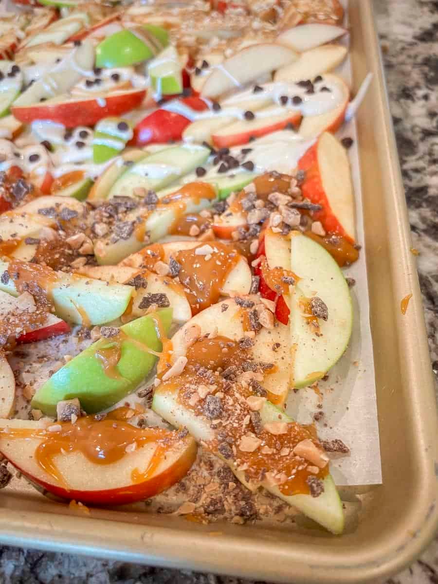 apple nachos made three ways